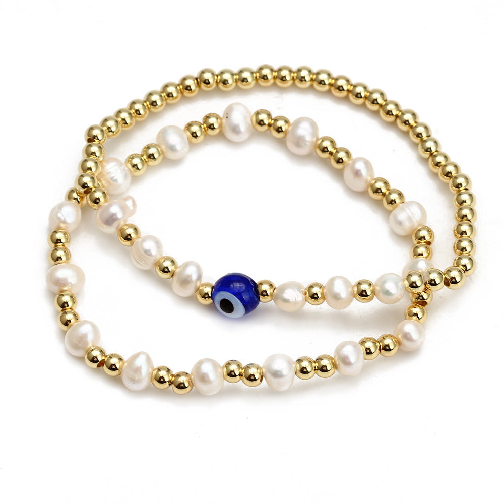 Women's New Eye Beads Bracelet Set