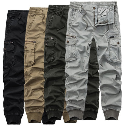 Tethered Elastic Waist Casual Cargo Pants