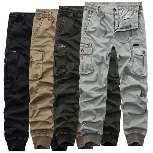 Tethered Elastic Waist Casual Cargo Pants