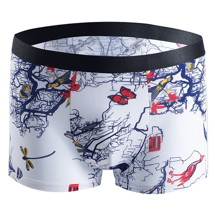 Men's Breathable Boxer Shorts with Fashion Print