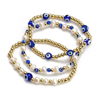Women's New Eye Beads Bracelet Set