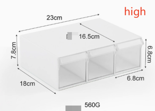 Under Desk Drawer Organizer Box with Multi-grid Storage