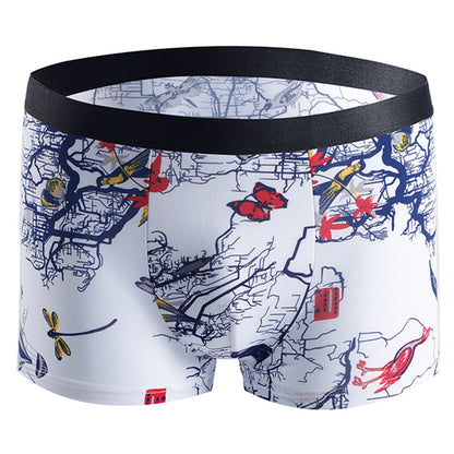 Men's Breathable Boxer Shorts with Fashion Print