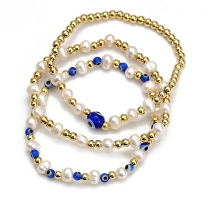 Women's New Eye Beads Bracelet Set