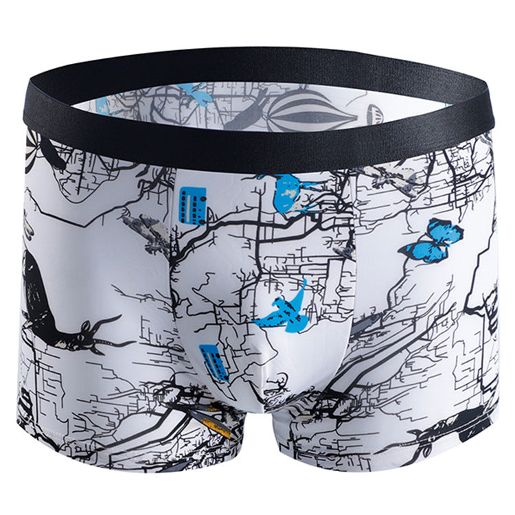 Men's Breathable Boxer Shorts with Fashion Print