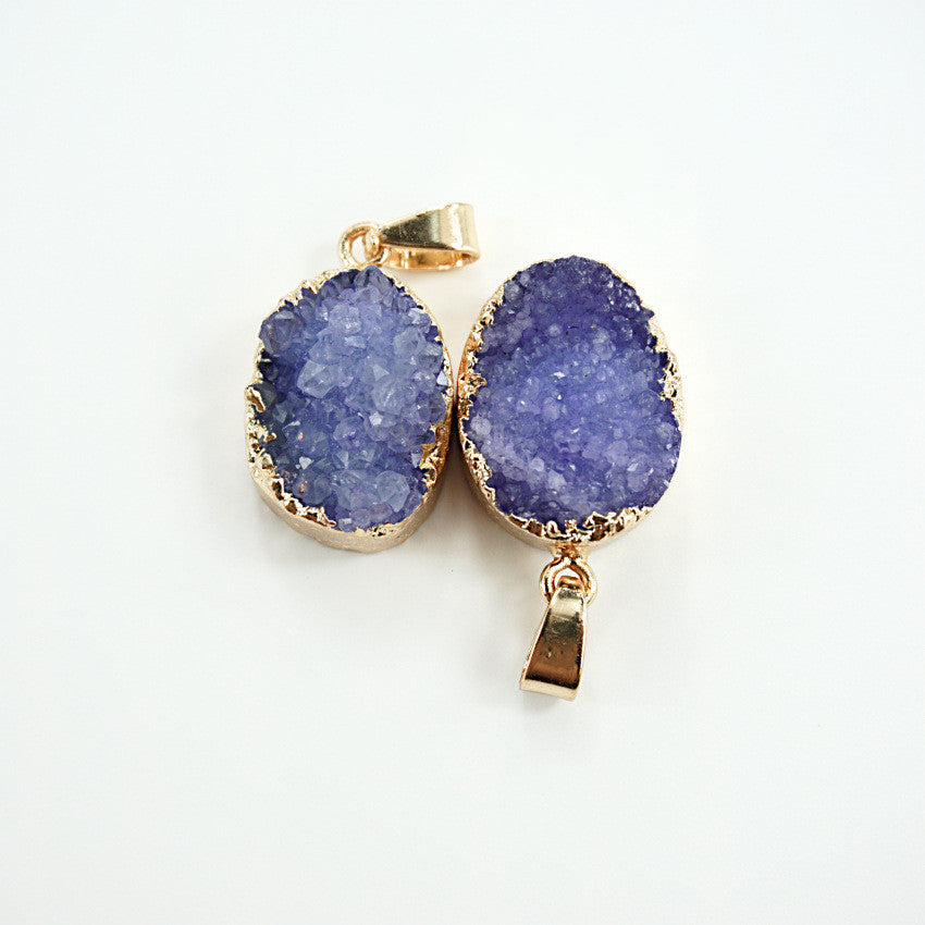 Natural Stone Crystal Cluster Pendant Necklace