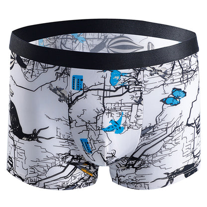 Men's Breathable Boxer Shorts with Fashion Print